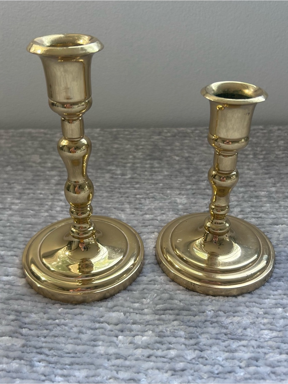 Vintage PartyLite Solid Brass Candlestick
Holders Classic Colonial Style Pair